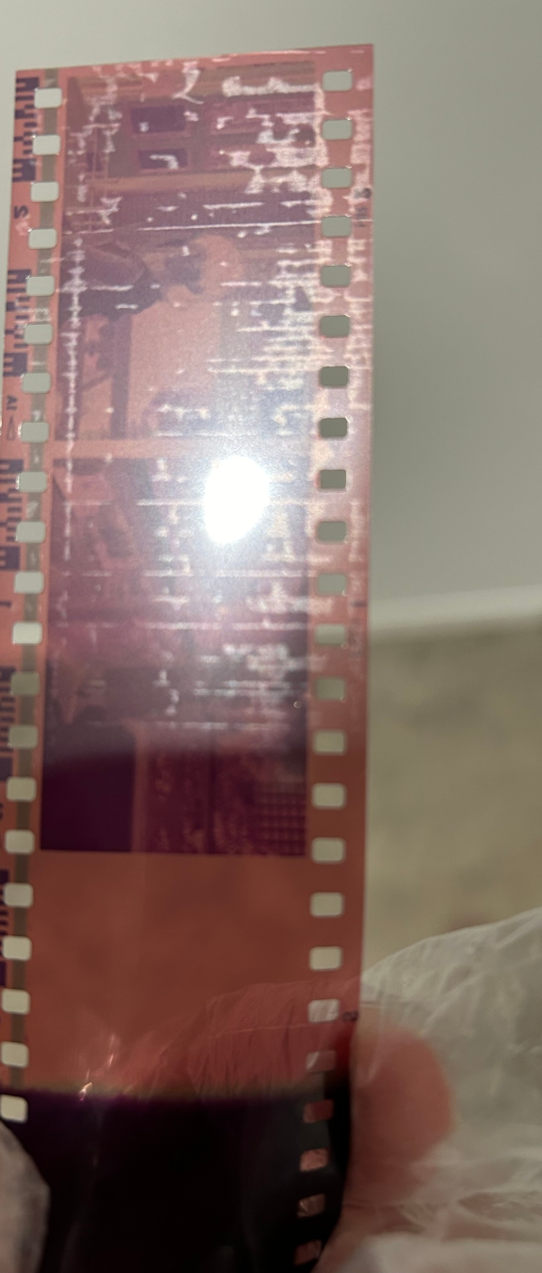 Real damaged 35mm negative strip
